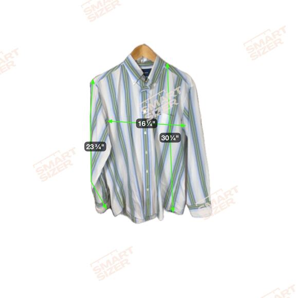 Faconnable Men's Classique Striped Button-Down Pocket Long Sleeve Cotton Medium - Picture 9 of 11